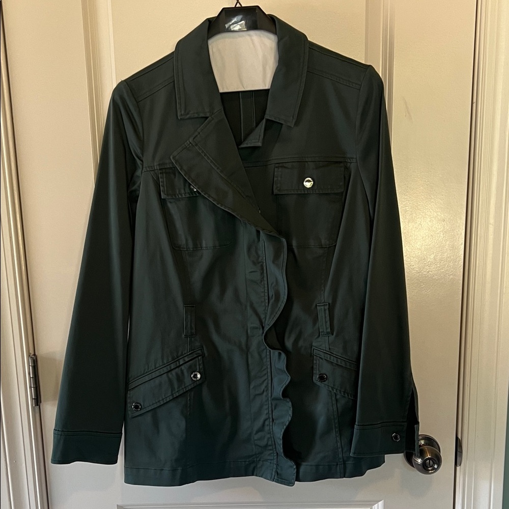 White House Black Market Dark Green Utility Jacket